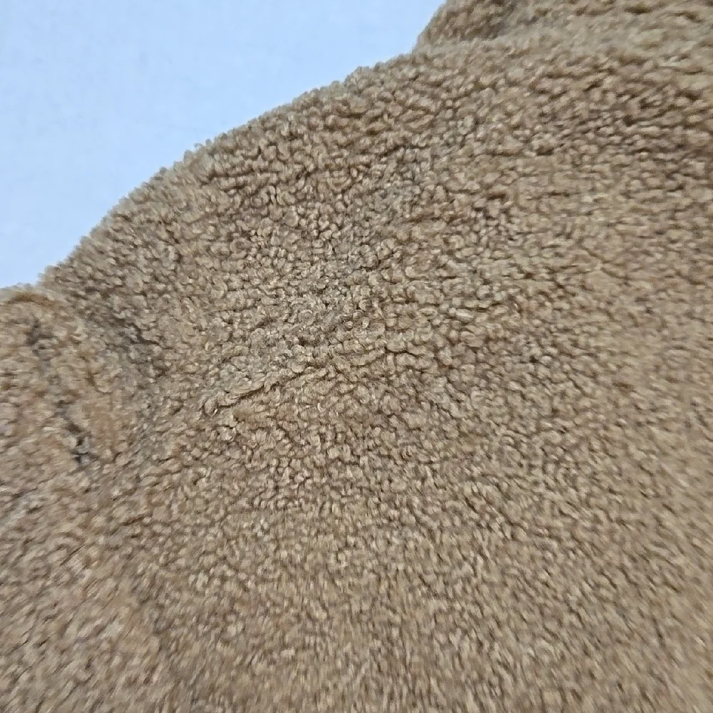 Zara Women's Tan Double-Breasted Teddy Coat Size M-L - Picture 13 of 13